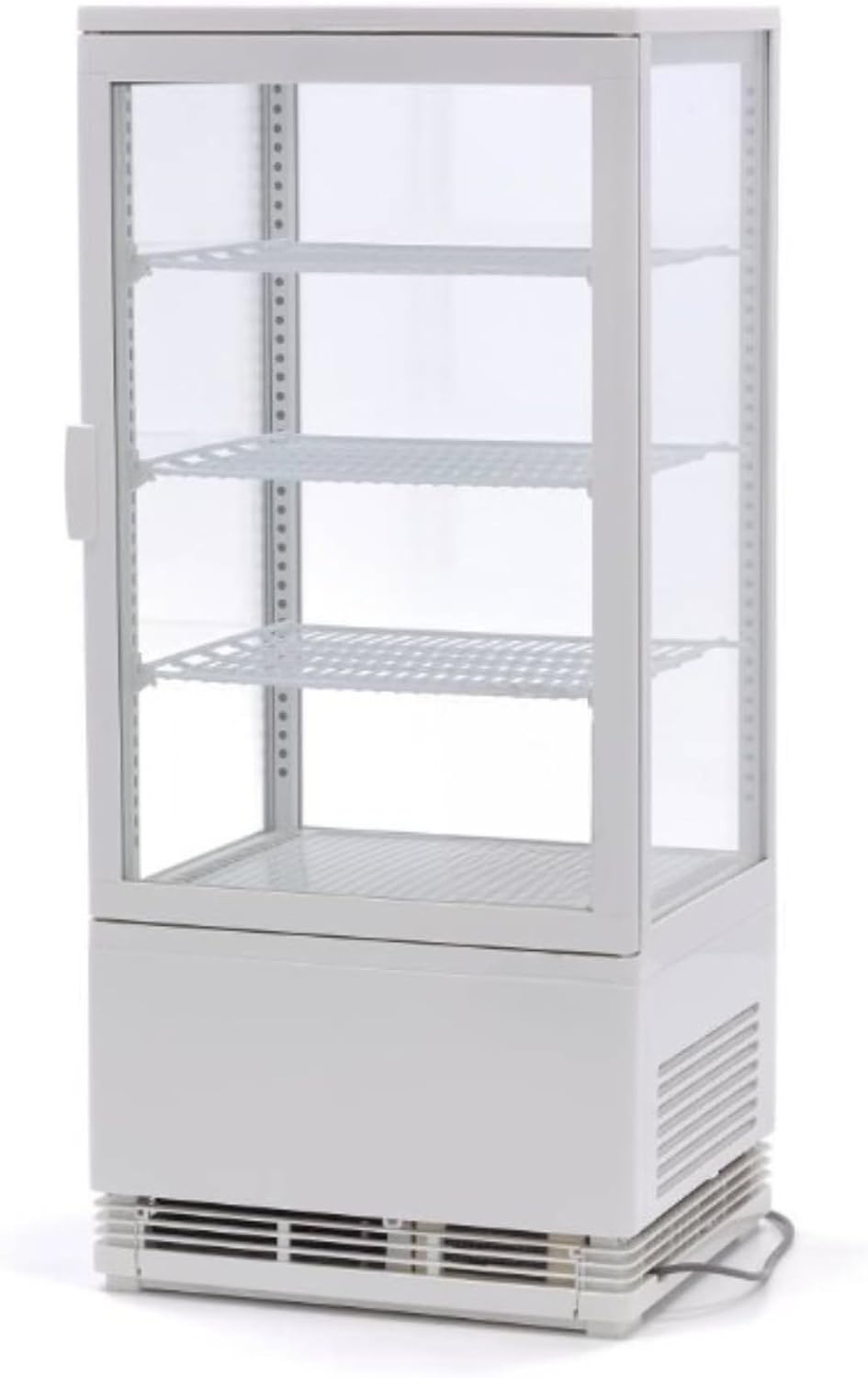 Wohnzimmerschrank Générique, 78 l, Weiß, Kühlvitrine, Panorama, 4 Glasflächen, belüftet, LED-Beleuchtung, Temperatur 0 bis 12 °C