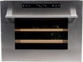 WK Weinkühlschrank, Silber, 55A-RVS Premium mit Edelstahl Glastür-24 Flaschen, Glas Holz