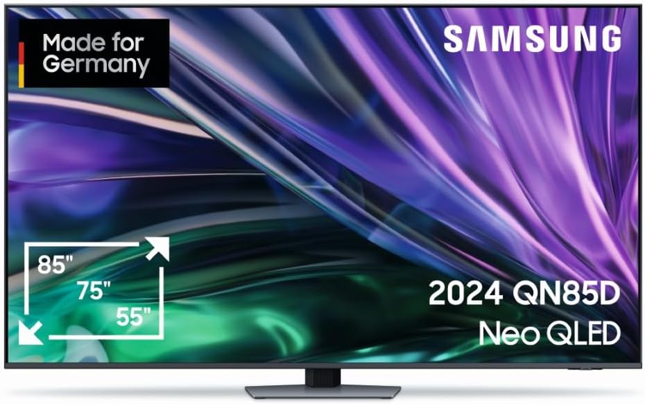 Samsung Fernseher, 85 Zoll, 214 cm, Schwarz, Smart TV, Neo QLED 4K QN85D UHD , NQ 4K AI Gen2 Prozessor, HDR Mini LED TV
