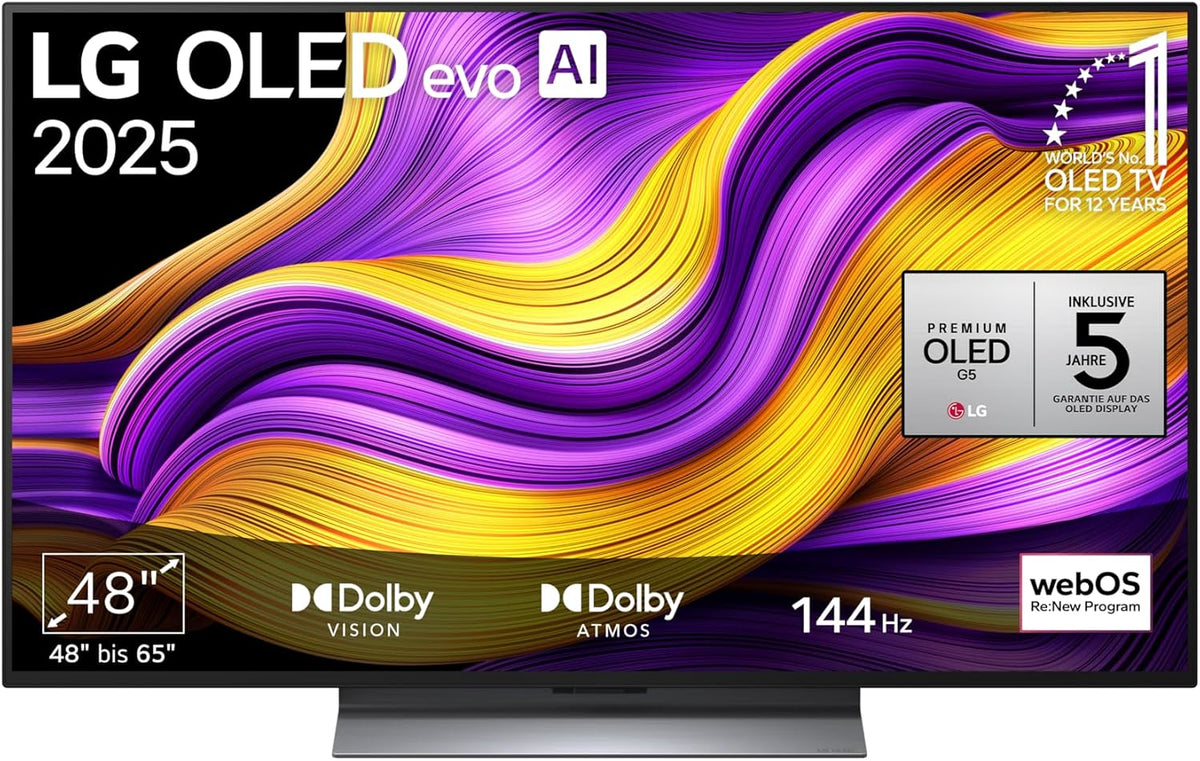 LG Fernseher, 121 cm, Schwarz, OLED48G56LS TV 48' OLED evo (α11 4K AI-Prozessor, webOS 25, Dolby Vision, bis zu 120 Hz) [Modelljahr 2025]