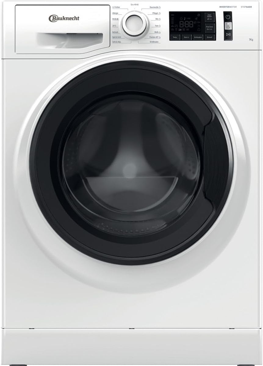 Bauknecht Waschmaschine, 85 x 59,5 x 54 cm, 7 kg, Weiß, WM Class 7A Frontlader- - Kapazität - Active Care, Steam Hygiene