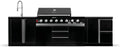 GORILLER® Gasgrill, Silber/Schwarz, BLACKBACK M4 Outdoor-Küche, XXL- mit Waschbecken, Extra-Arbeitsfläche und Stauraum