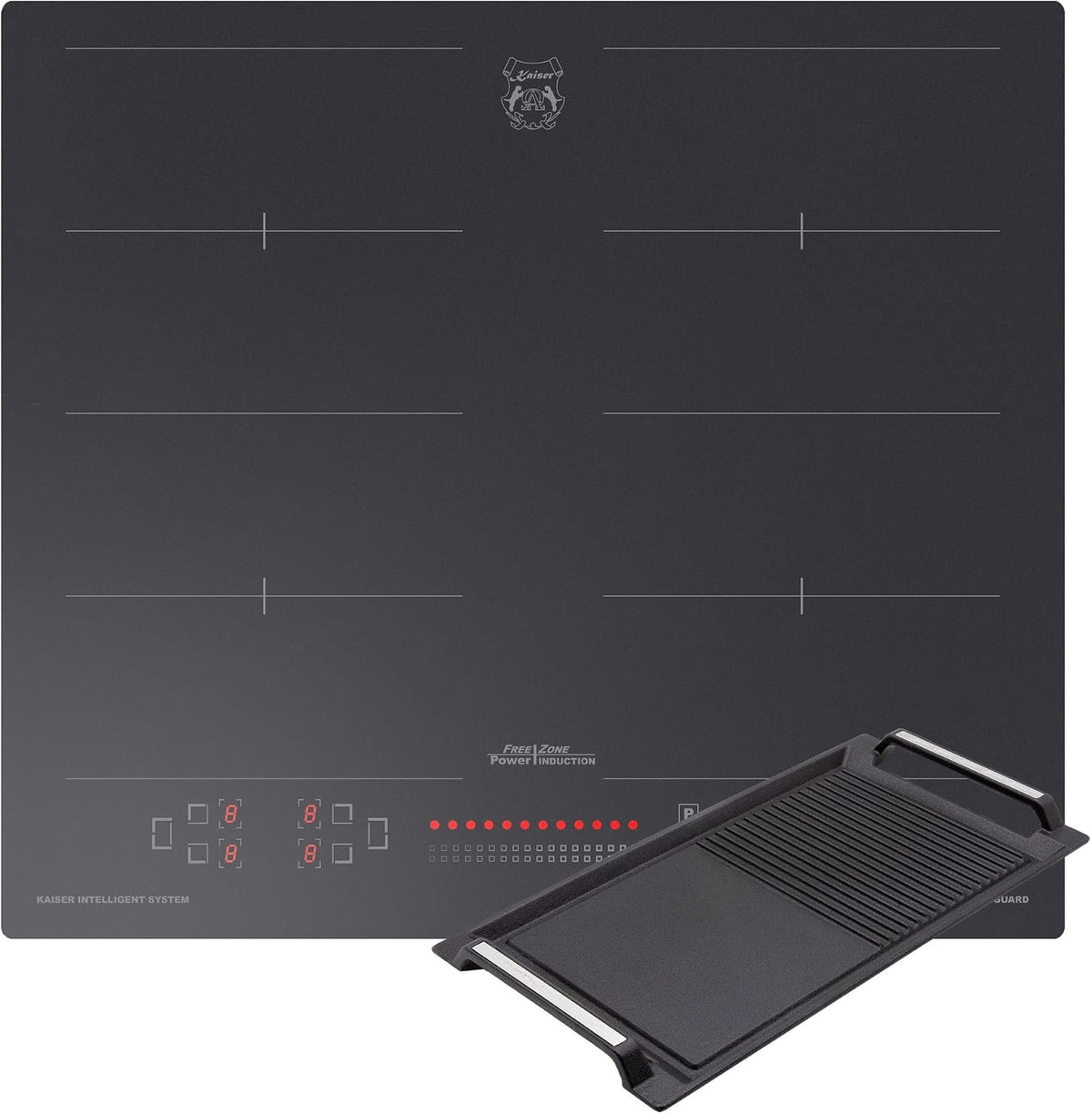 Kaiser Kochfeld, 7,4 kW, 60 cm, Schwarz, Induktions KCT 6110 FI + Grillplatte autarkes Induktion • 4