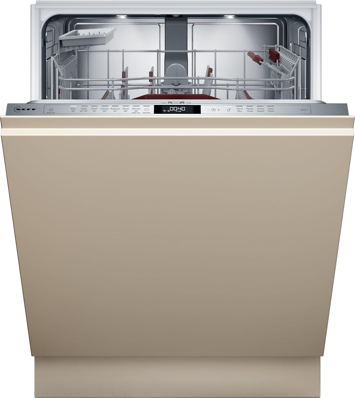 NEFF Geschirrspüler, 42.0 decibels, 13.0 load, 60 cm, Silber, S257EAX00E, N 70, Smarter Vollintegriert, Besteckkorb