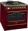Kaiser Elektroherd, 4,5 Kw, 90 cm, 115 L, Schwarz, Empire HGE 93555 RotEm/Retro Gas Elektro Standherd / Range
