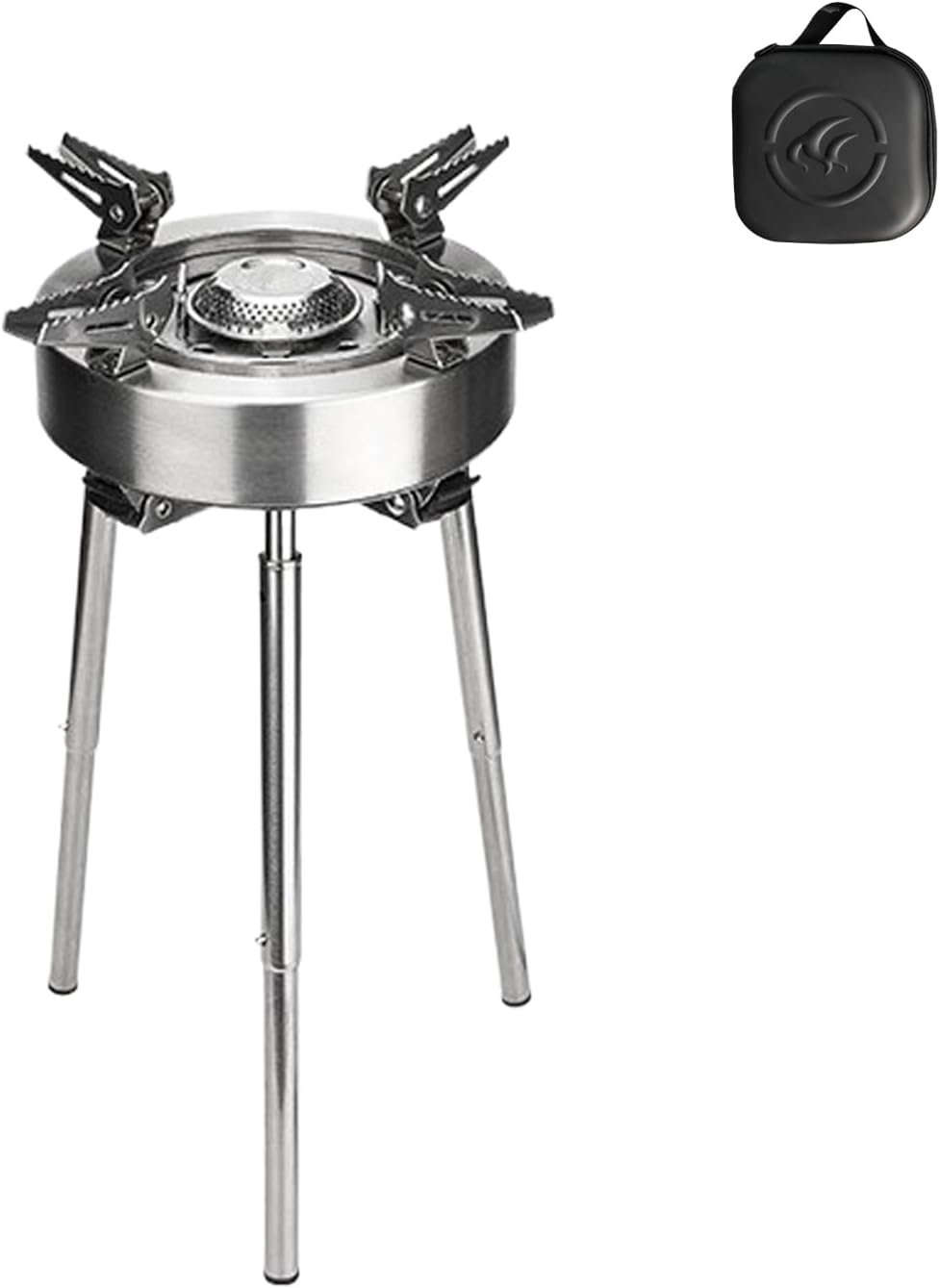 Campingkocher Herd, 11000 W, Schwarz, Hochleistungs-Gasofen, 2 Split-Typ-Gasofen, für Outdoor-Kochen und Grillen (Eisengrau)