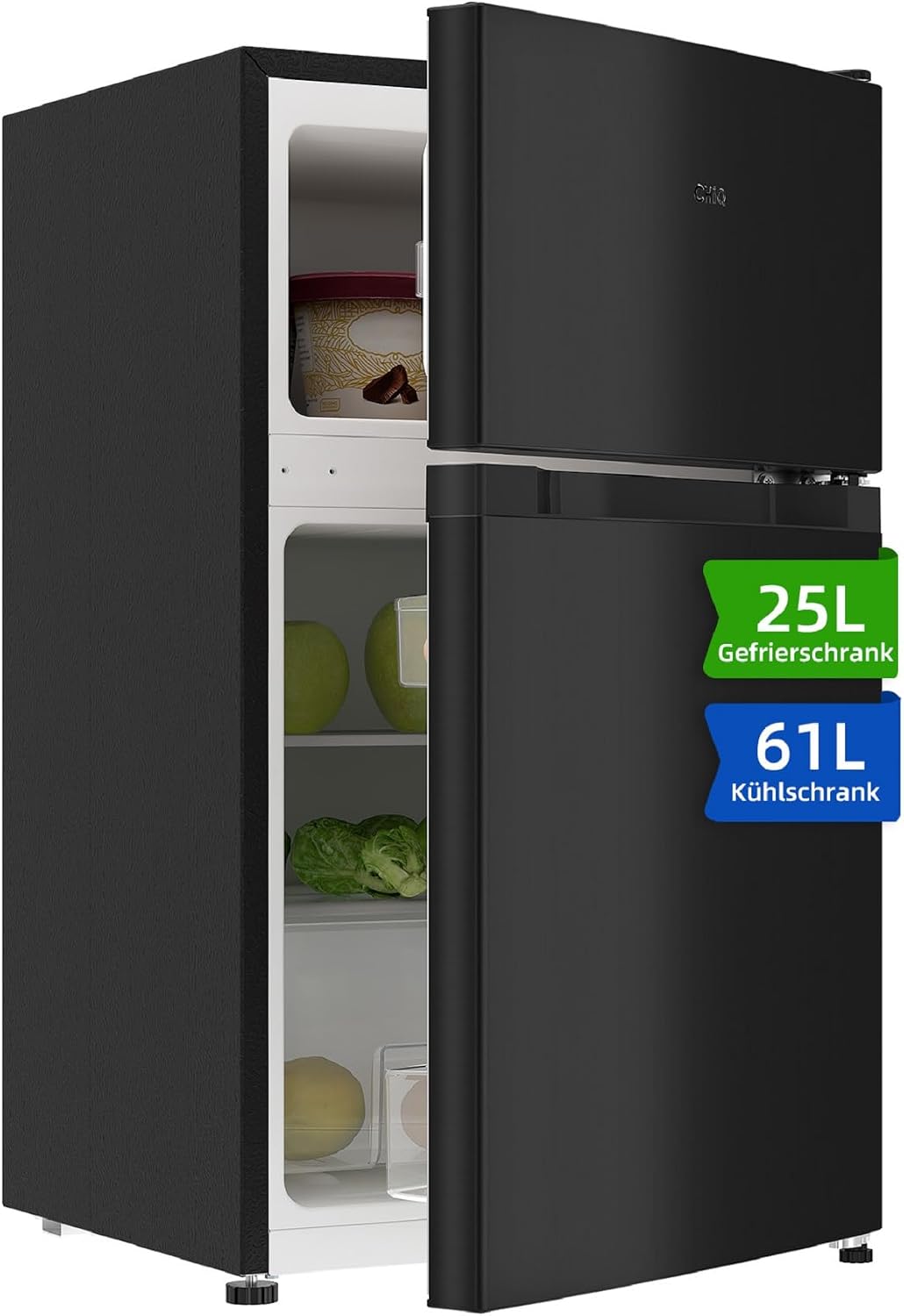 CHiQ Kühlschrank, 86 L, 25 L, 61 L, Weiß, Kühl-/Gefrierkombination/Gefrierfach oben ( / )