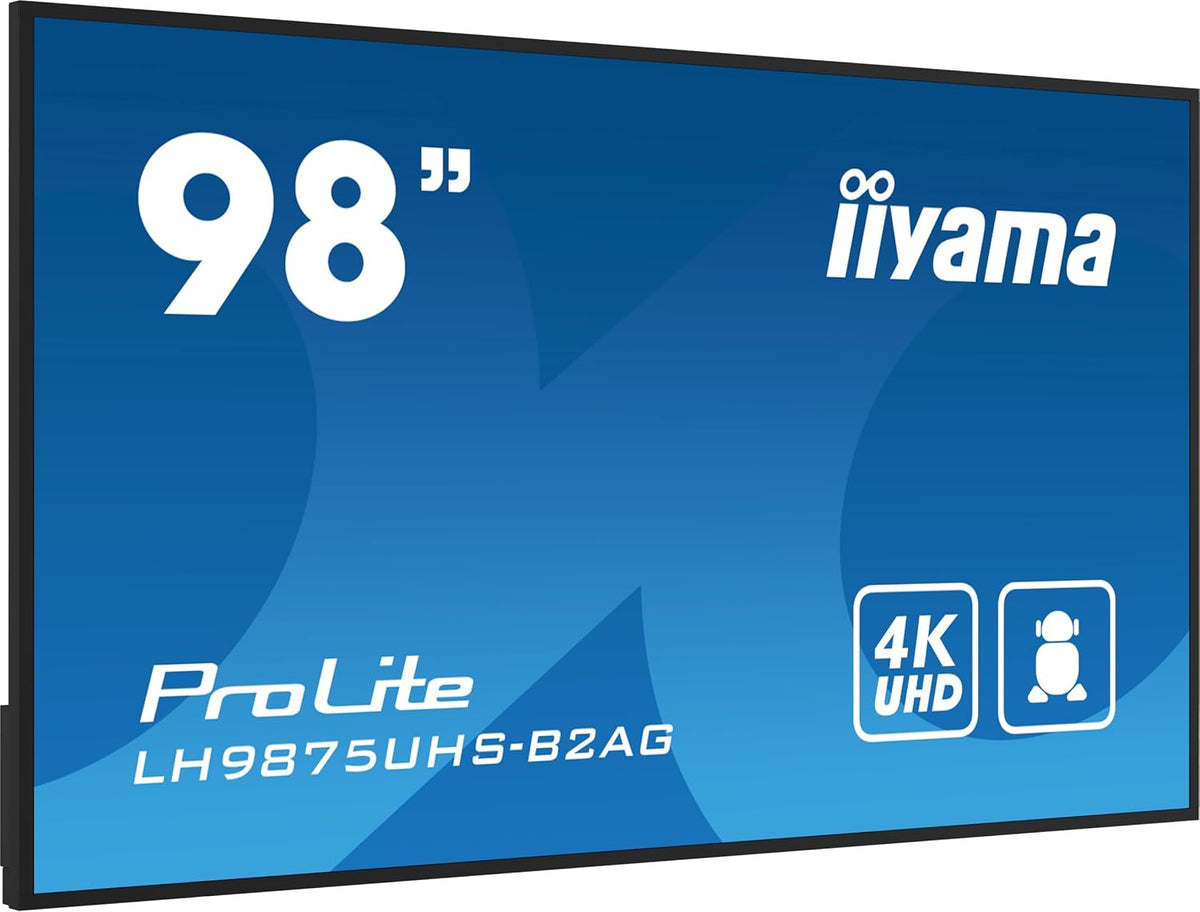 Iiyama Digital-Signage-Display, 247.7 cm, Schwarz, Prolite LH9875UHS-B2AG 97, 5' Digital Signage Display IPS LED Panel 4K UHD VGA DVI