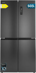 Cecotec Side-by-Side-Kühlschrank, 177,5 cm, 503 L, 85 cm, Silber, Side-by-Side Kühlschrank mit Gefrierfach Bolero CoolMarket