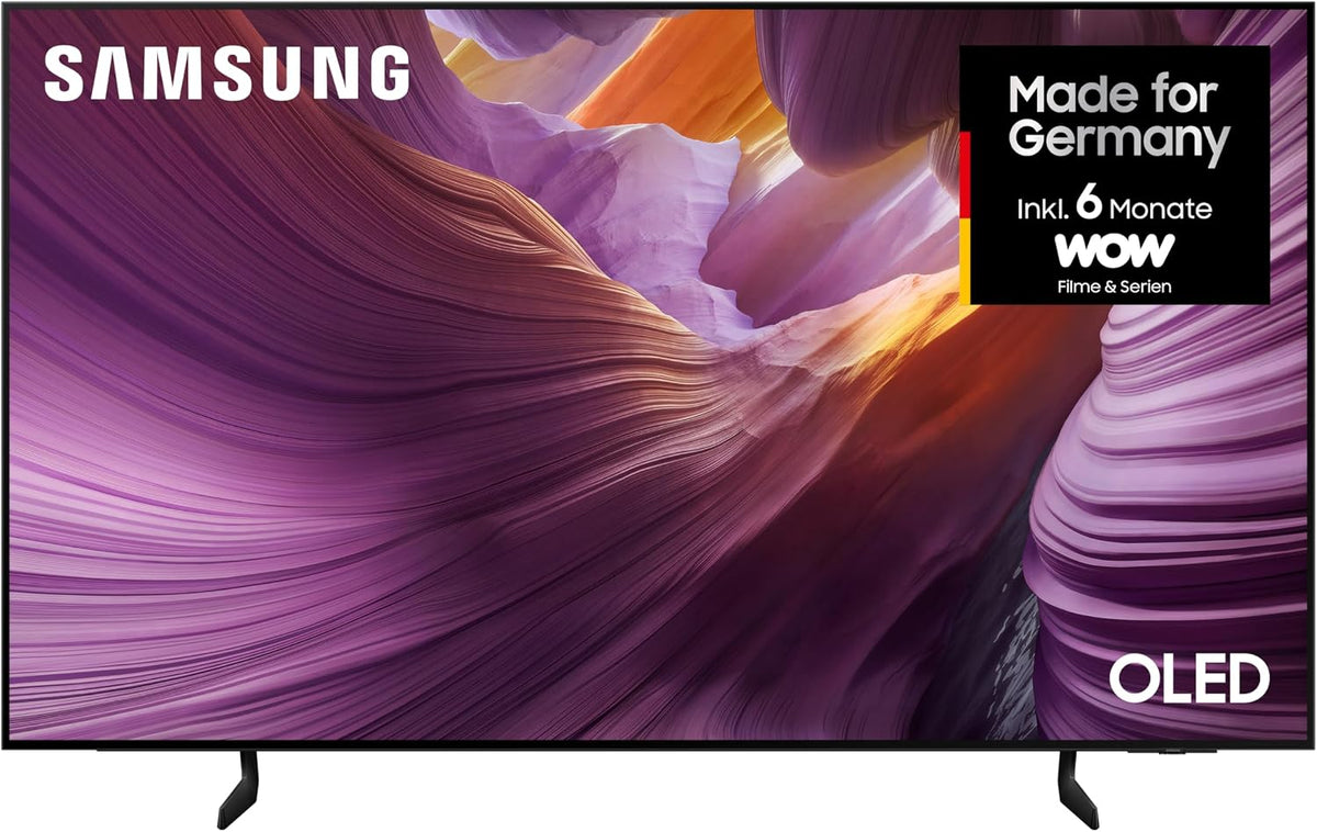 Samsung Fernseher, 77 Zoll, 195 cm, Schwarz, Smart TV, OLED 4K S85F UHD, NQ4 AI Gen2 Prozessor, 4K Upscaling