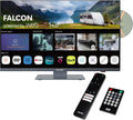 Falcon Fernseher, 12 V, 24 V, Schwarz, Smart TV, 24 inch TV WebOS SMART TV WiFi Camping, Integrated DVD Player, Bluetooth 5.0