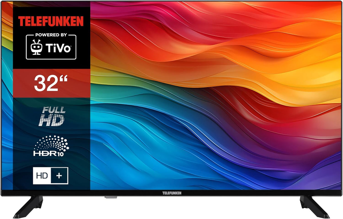 TELEFUNKEN Fernseher, 32 Zoll, 80 cm, Schwarz, Smart TV, D32F751X7CW Smart TV Full HD Auflösung