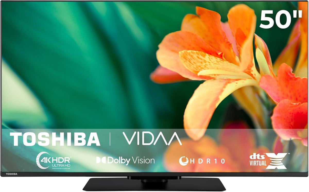 Toshiba Fernseher, 50 Zoll, Schwarz, Smart TV, 50UV3463DA VIDAA Smart TV mit 4K UHD Auflösung