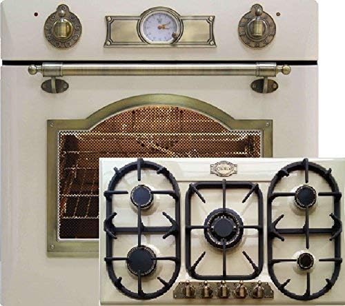 Gas Backofen, 90 cm, 67 L, Schwarz, Herdset Autark Kaiser Empire Elfenbein Einbau Elektro EH, Grill, Drehspieß, Selbstreinigung