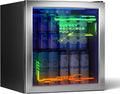TRIUMPHKEY Getränkekühlschrank, 50 L, Weiß, mit Glastür und RGB-LED-Beleuchtung