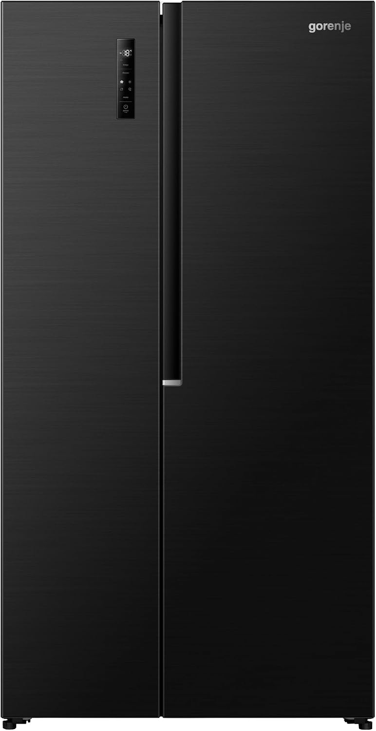 Gorenje Side-by-Side-Kühlschrank, 91,1×178,6×61,5 cm, 544 L, Schwarz, NRS917C41BX Side-by-Side, PureFlat Serie, XXL Gefrierschulbladen