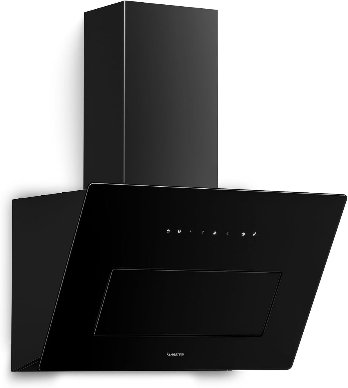 Klarstein Dunstabzugshaube, 60 cm, 720 m, Schwarz/Silber, SleekAir schräge, ³/h Dunstabzug, OxyPure-Luftsystem