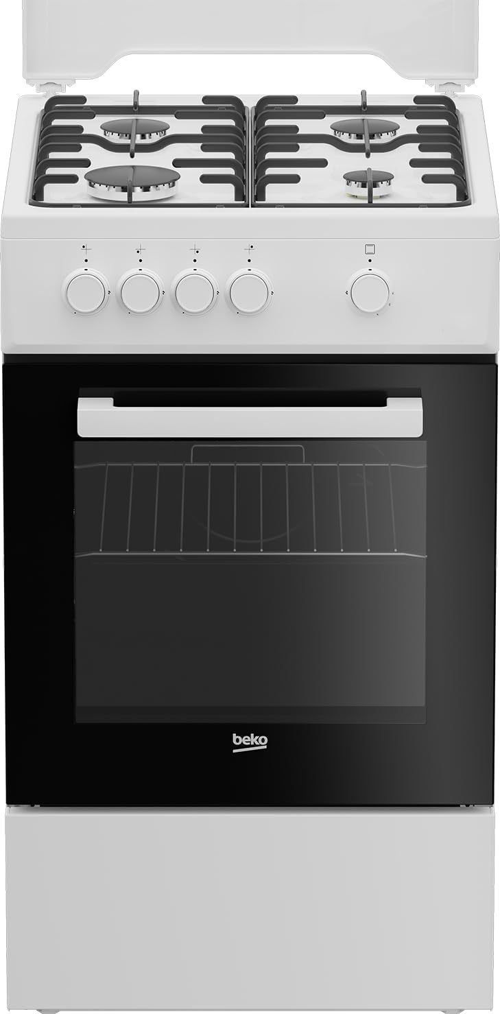 Beko Gasherd, 50 x 60 cm, Weiß, FSG522DWC mit Backofen