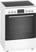 Bosch Elektroherd, 60 cm, Weiß, HKR39C220 Serie 4 Elektro-Standherd, breit, EcoClean Direct Reinigungshilfe, 3D Heißluft Backen auf 3 Ebenen