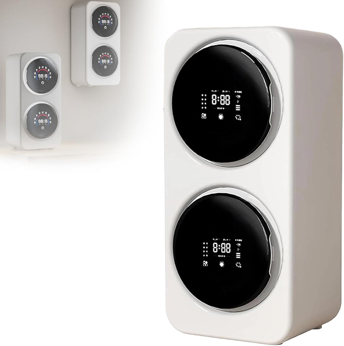 Kompakte Waschmaschine, 2 x 3,5 l, Weiß, 7 Wasch Und Trocken Modi, Smart Touch Panel, 65 ℃ Hochtemperatur-Trocknung FüR Wohnungen