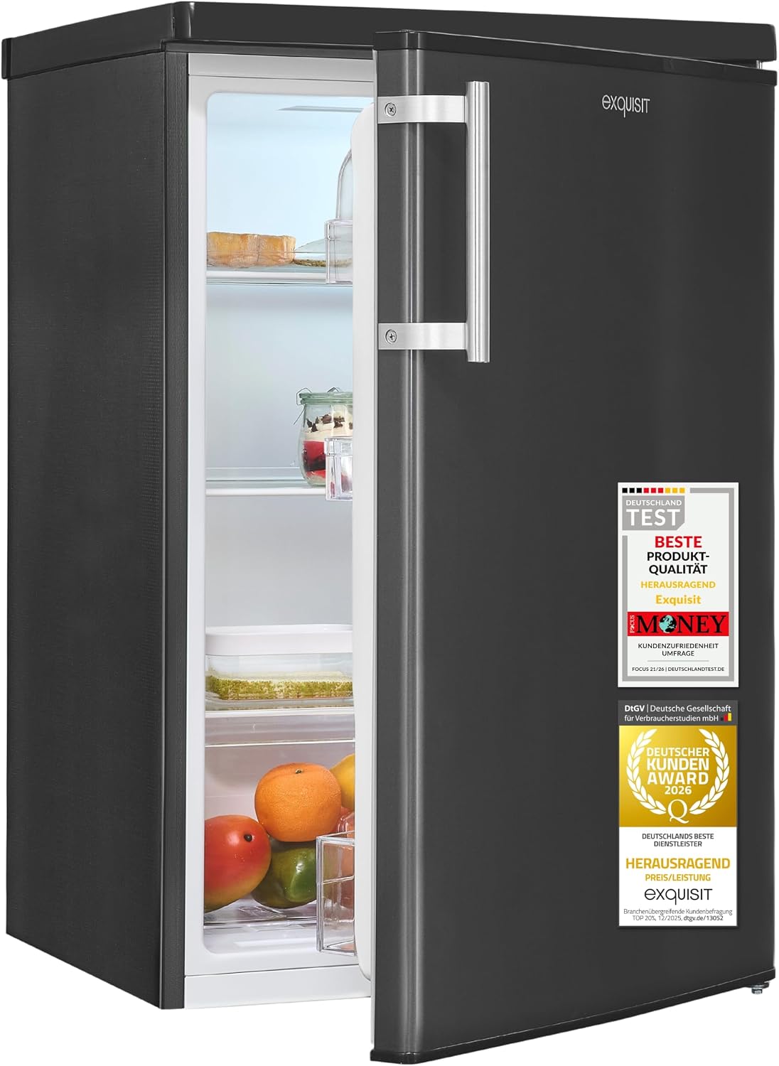 Exquisit Kühlschrank, 127 l, Weiß, Vollraum