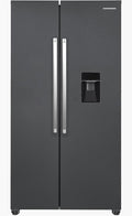 Side Side-by-Side-Kühlschrank, 529 L, Silber, by- Kühlschrank, Total No Frost, Inverter-Kompressor, Wasserspender