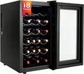 Weinkühlschrank, 38 dB, 46 L, 55 W, Kaltgewalztes Blech, Kunststoff, gehärtetes Glas, Eisen, Schwarz