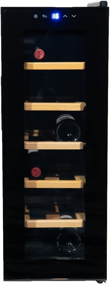 Weinkühlschrank, Schwarz, mit er Tür - 12 Flaschen